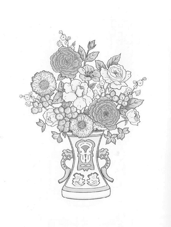 Plansa de colorat cu Flori 48 43